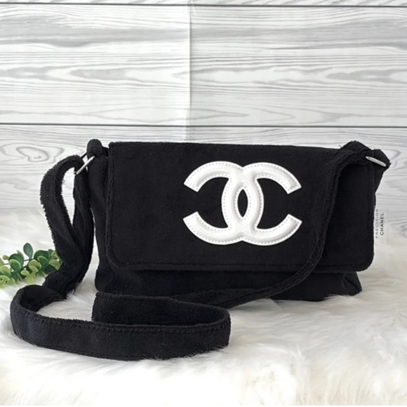 VIP GWP Black and White Chanel Leather Precision Crossbody Tote Bag NWT - Picture 1 of 11